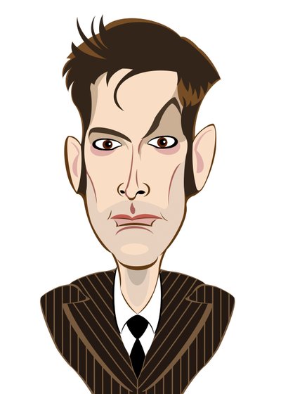 David Tennant como Doctor Who (caricatura) de Neale Osborne